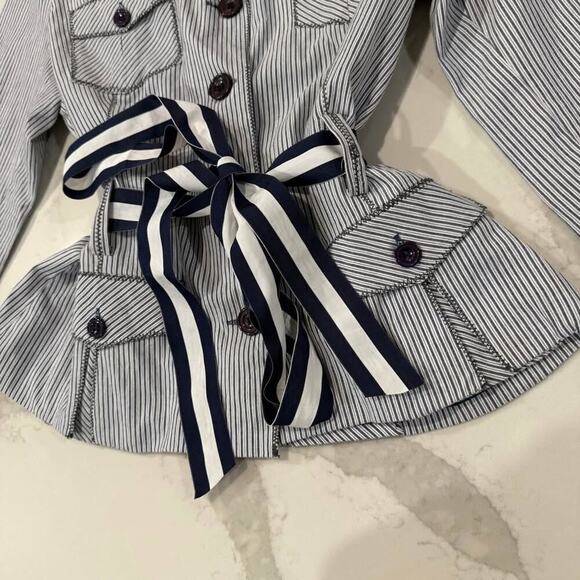 Vintage JW Div. Of Junction West Belted Button Front Seersucker Jacket Womens L - Picture 5 of 8